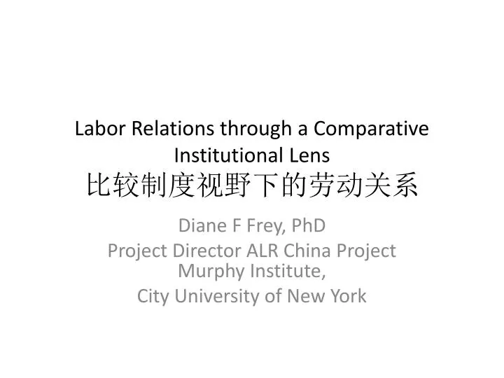 labor relations through a comparative institutional lens