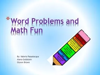 Word Problems and Math Fun