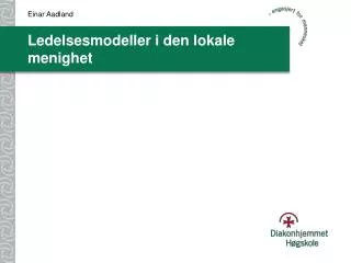 ledelsesmodeller i den lokale menighet