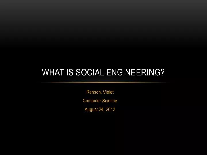 what is social engineering