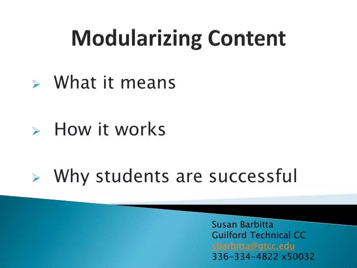 modularizing content