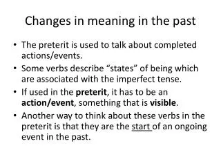 Changes in meaning in the past