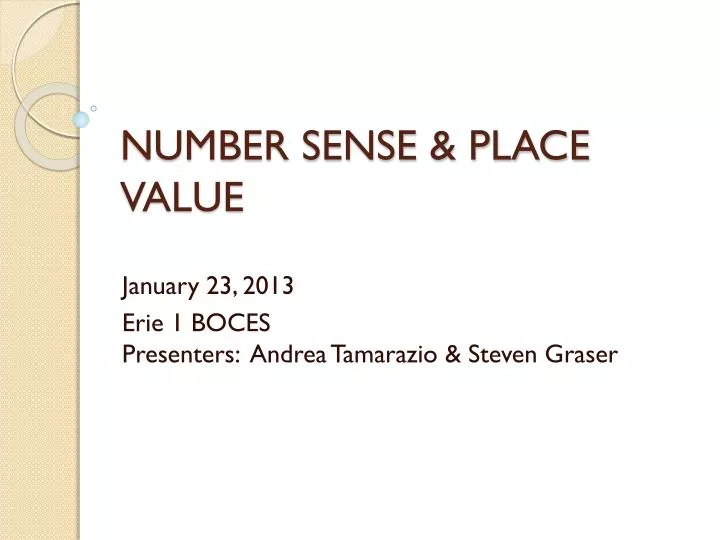 number sense place value