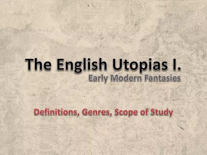 the english utopias i