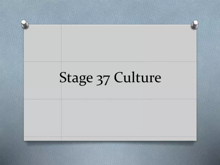stage 37 culture