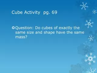 Cube Activity pg. 6 9