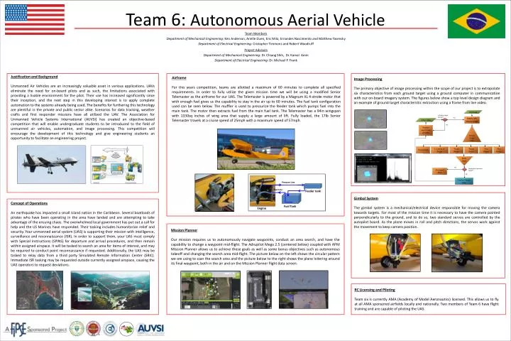 team 6 autonomous aerial vehicle