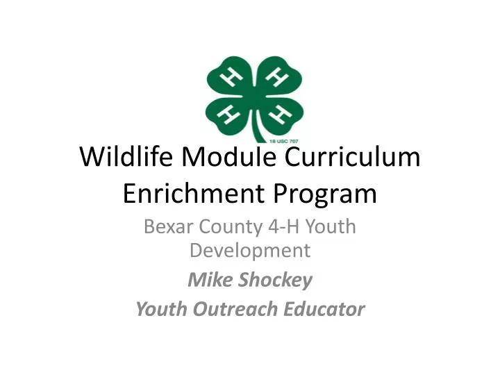 wildlife module curriculum enrichment program