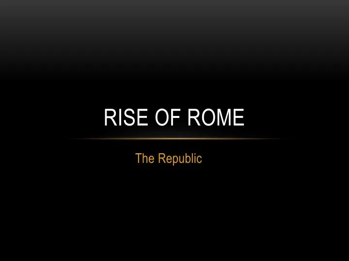 rise of rome