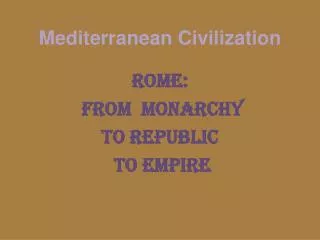 Mediterranean Civilization