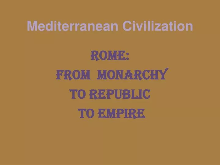 mediterranean civilization