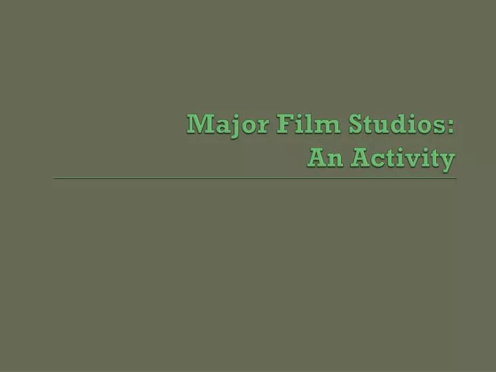 major film studios an activity