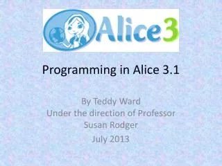 Programming in Alice 3.1