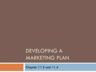 Developing a Marketing Plan