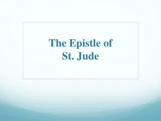 the epistle o f st jude