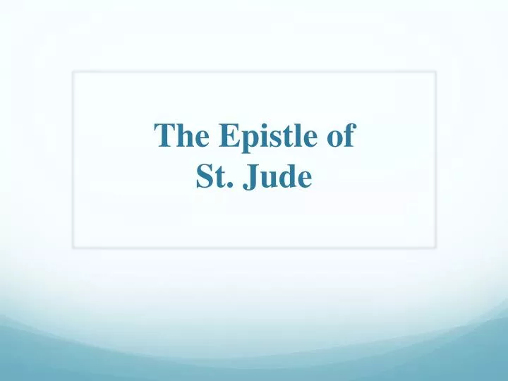 the epistle o f st jude