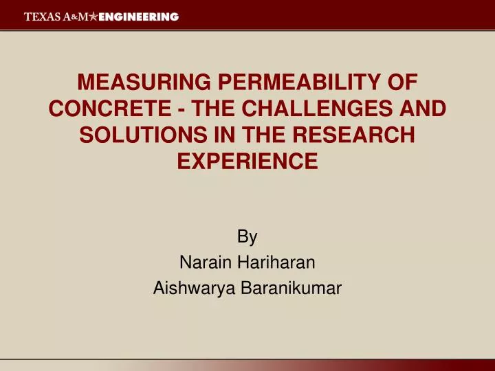 measuring permeability of concrete the challenges and solutions in the research experience