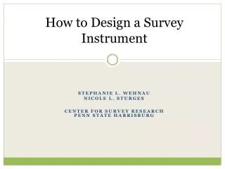 How to Design a Survey Instrument