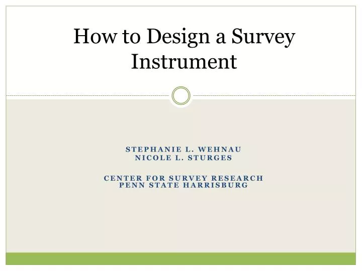 how to design a survey instrument