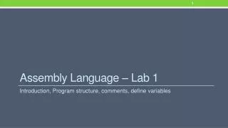 Assembly Language – Lab 1