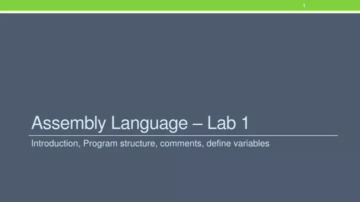 assembly language lab 1