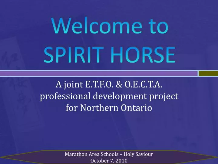 welcome to spirit horse