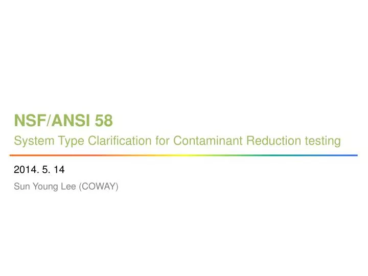 nsf ansi 58 system type clarification for contaminant reduction testing