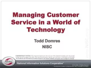 Managing Customer Service in a World of Technology