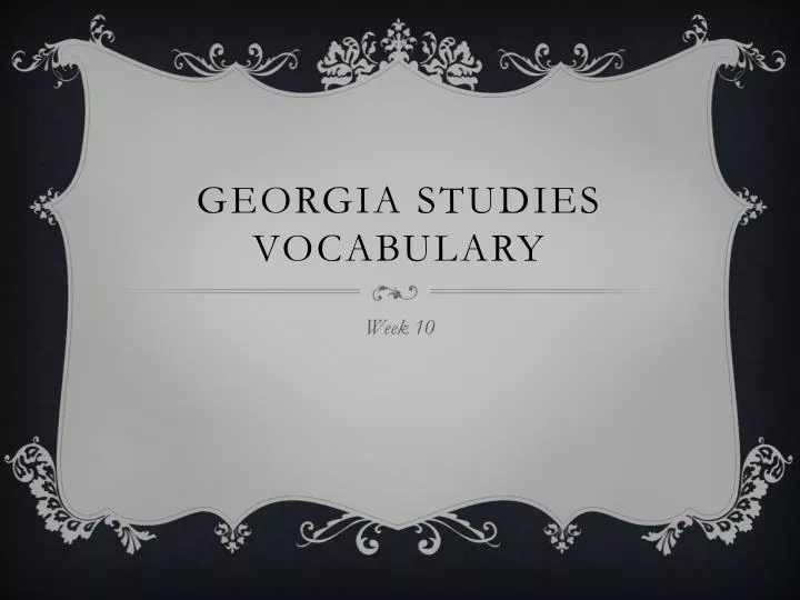 georgia studies vocabulary
