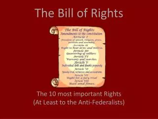 The Bill of Rights