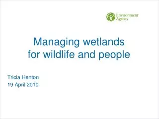Managing wetlands for wildlife and people
