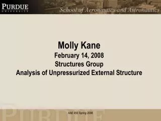 Molly Kane February 14, 2008 Structures Group Analysis of Unpressurized External Structure