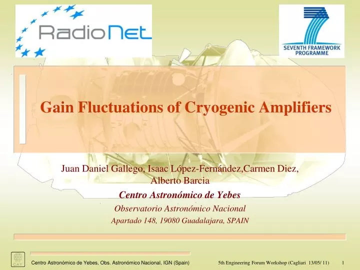 gain fluctuations of cryogenic amplifiers