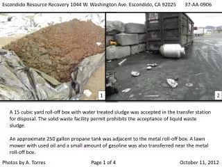 Escondido Resource Recovery 1044 W. Washington Ave. Escondido, CA 92025 	 37-AA-0906