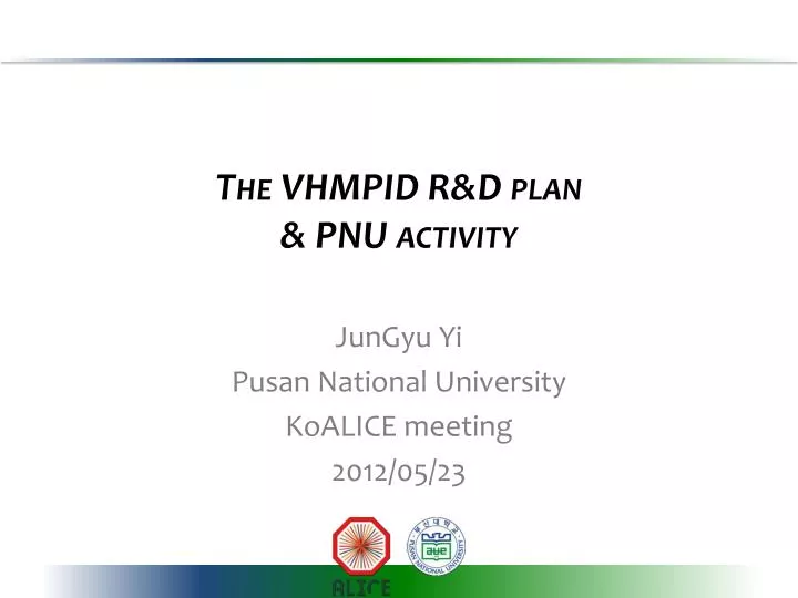 the vhmpid r d plan pnu activity