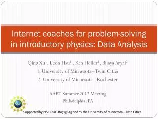 Internet coaches for problem-solving in introductory physics: Data Analysis