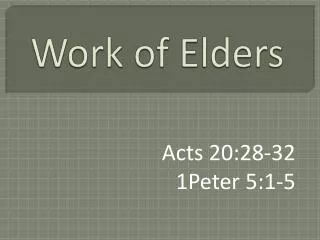 Work of Elders