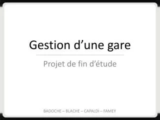 gestion d une gare