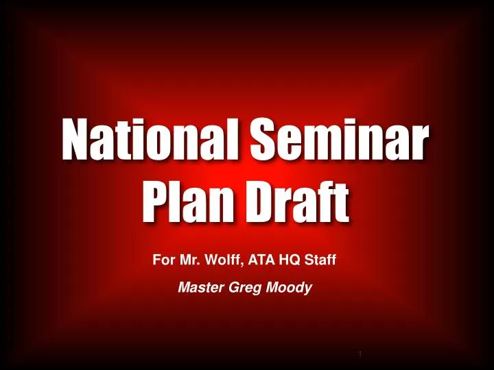 national seminar plan draft