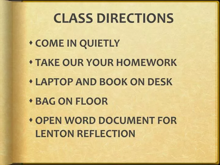 class directions