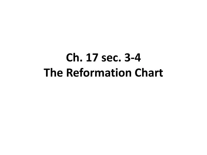 ch 17 sec 3 4 the reformation chart