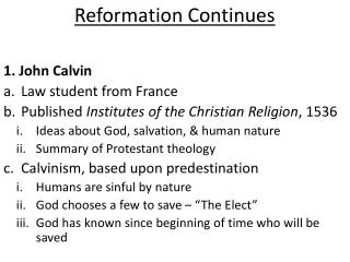 Reformation Continues