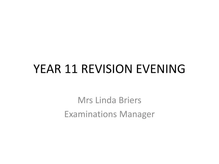 year 11 revision evening