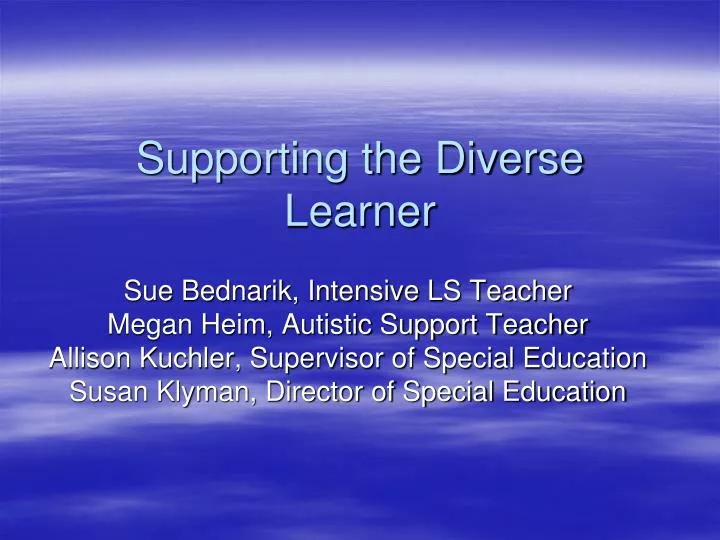supporting the diverse learner