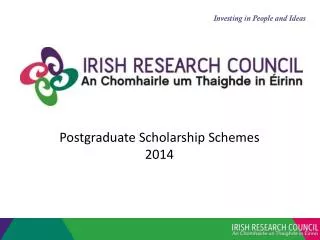 Postgraduate Scholarship Schemes 2014
