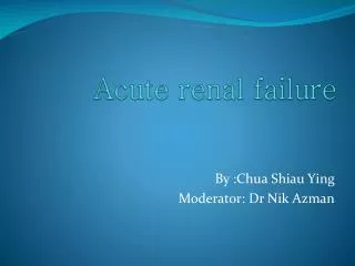 Acute renal failure