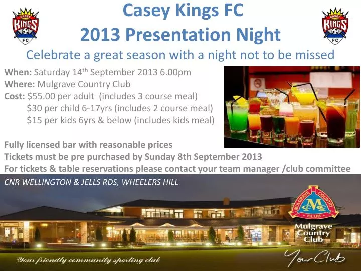 casey kings fc 2013 presentation night celebrate a great season with a night not to be missed