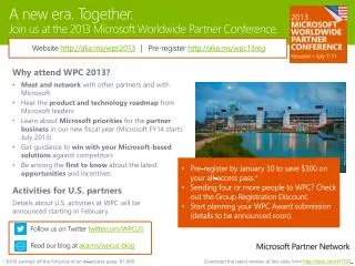 A new era. Together. Join us at the 2013 Microsoft Worldwide Partner Conference.