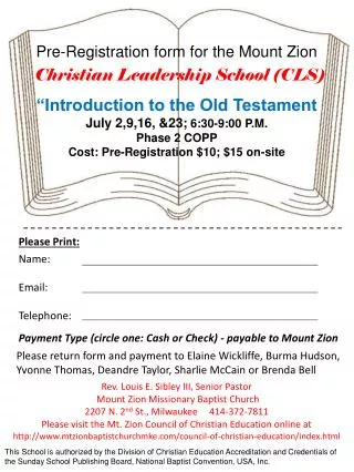 Christian Leadership School (CLS)