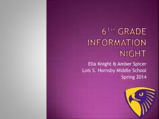 6 th grade information night